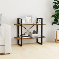 Thumbnail for Bücherregal 2 Fächer Räuchereiche 80x30x70 cm Holzwerkstoff