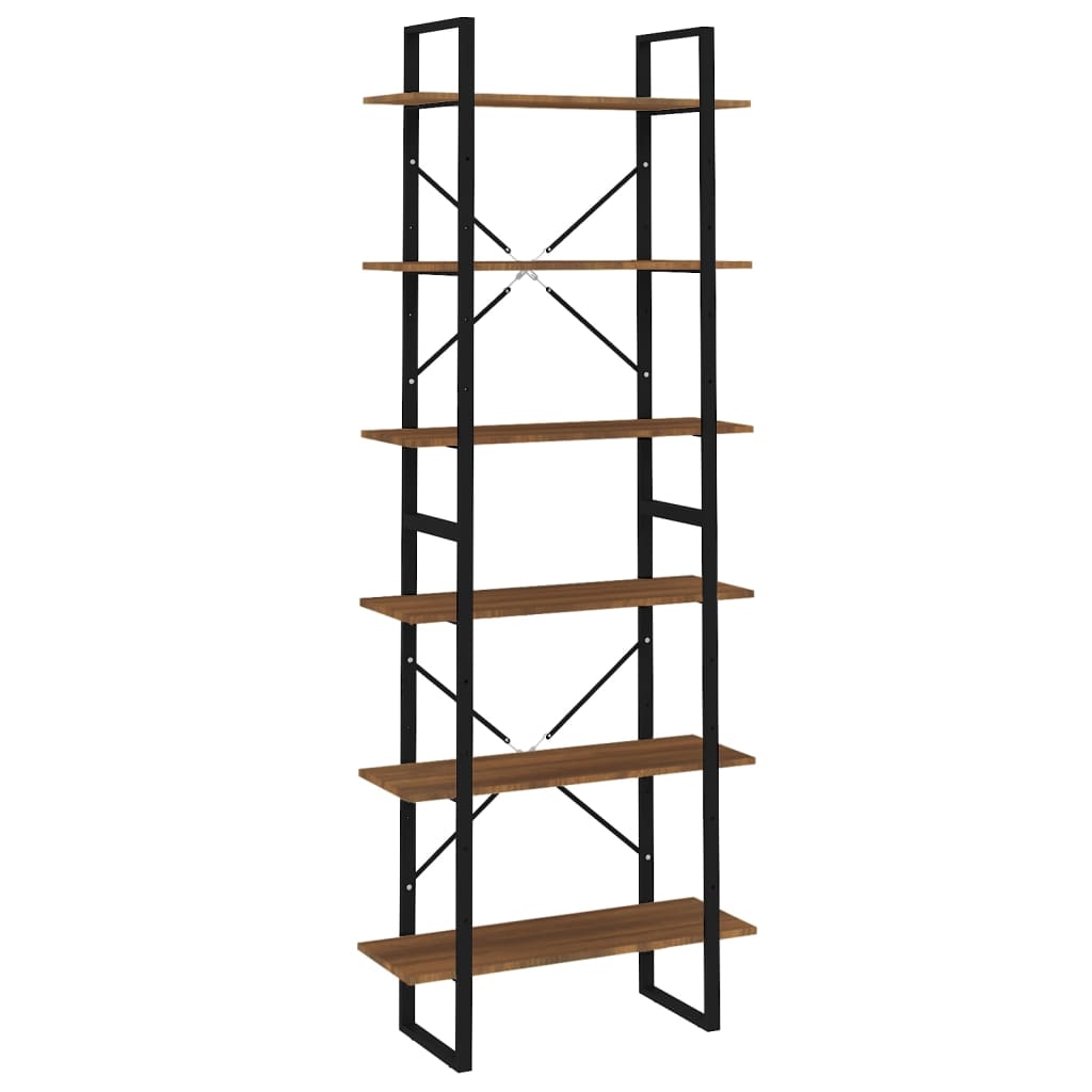 Hochschrank Braun Eichen-Optik 80x30x210 cm Holzwerkstoff