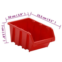 Thumbnail for 30-tlg Stapelboxen-Wandregal Rot & Schwarz 77x39cm Polypropylen
