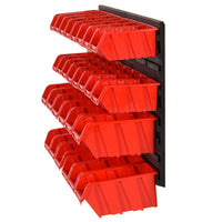 Thumbnail for 30-tlg Stapelboxen-Wandregal Rot & Schwarz 77x39cm Polypropylen