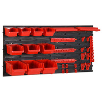 Thumbnail for 35-tlg Stapelboxen-Wandregal Rot & Schwarz 77x39cm Polypropylen