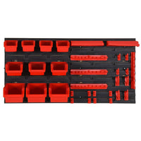 Thumbnail for 35-tlg Stapelboxen-Wandregal Rot & Schwarz 77x39cm Polypropylen