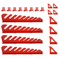 Thumbnail for 35-tlg Stapelboxen-Wandregal Rot & Schwarz 77x39cm Polypropylen