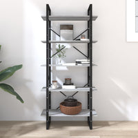 Thumbnail for Bücherregal 5 Fächer Grau Sonoma 80x30x175 cm Holzwerkstoff