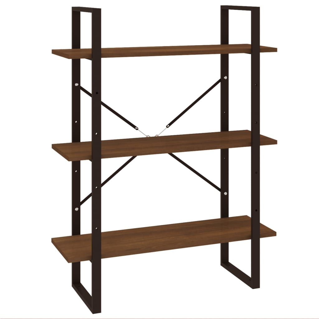 Bücherregal 5 Fächer Braun Eiche 80x30x175 cm Holzwerkstoff