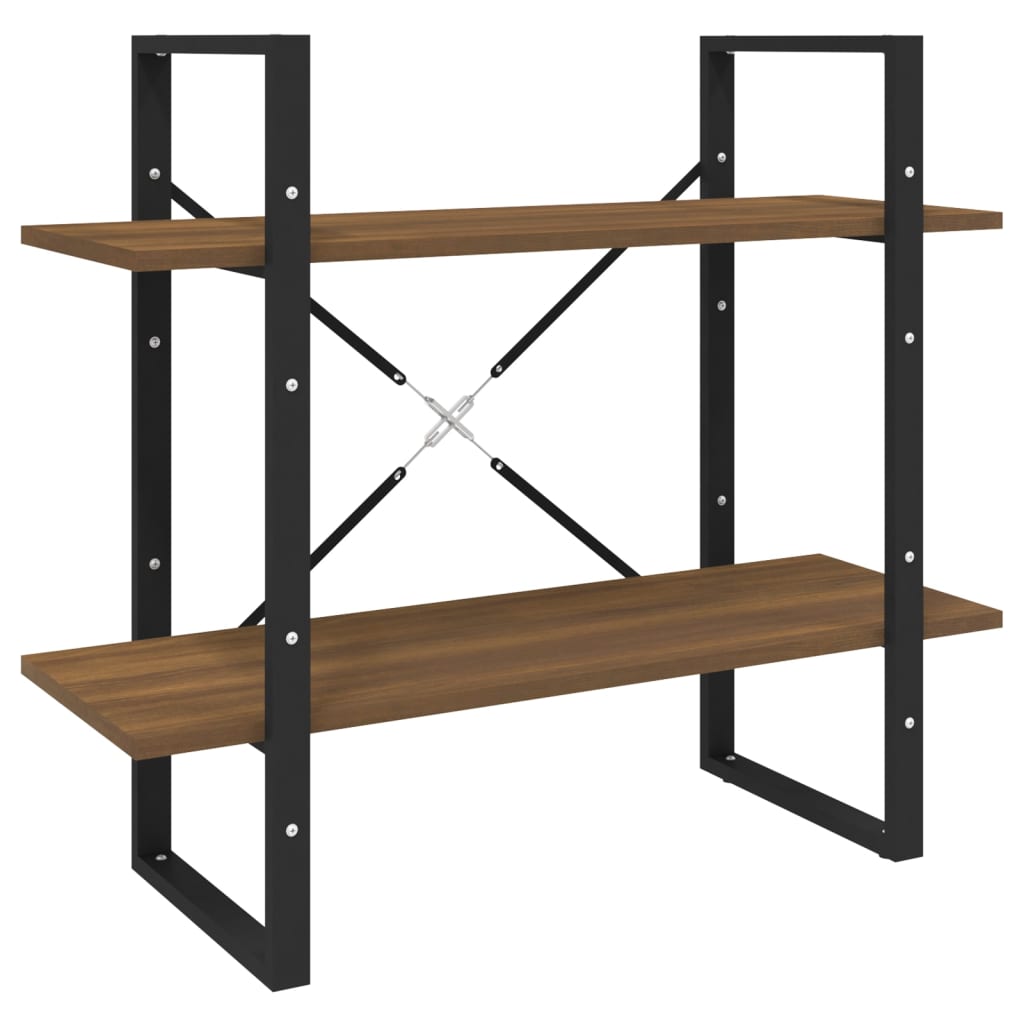 Bücherregal 5 Fächer Braun Eiche 80x30x175 cm Holzwerkstoff