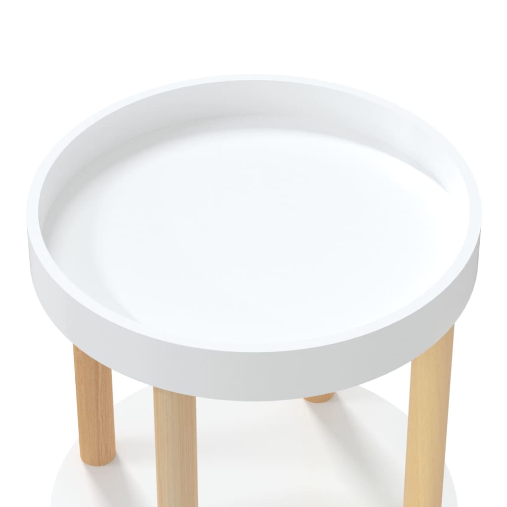 Servierwagen 3 Etagen Weiß 38x38x82cm Holzwerkstoff Kiefernholz