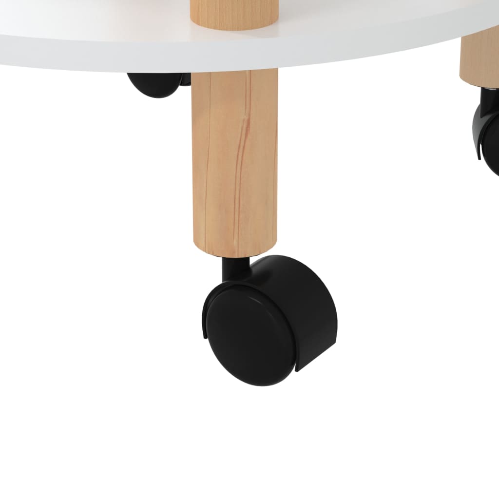 Servierwagen 3 Etagen Weiß 38x38x82cm Holzwerkstoff Kiefernholz