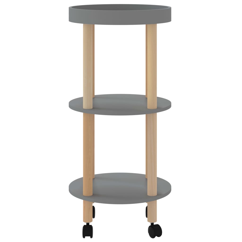 Servierwagen 3 Etagen Grau 38x38x82cm Holzwerkstoff Kiefernholz