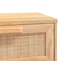 Thumbnail for Konsolentisch Braun 80x30x75 cm Massivholz Kiefer Natur-Rattan