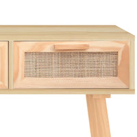 Thumbnail for Konsolentisch Braun 105x30x75 cm Massivholz Kiefer Natur-Rattan