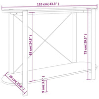 Thumbnail for Konsolentisch Weiß 110x38x75 cm Holzwerkstoff