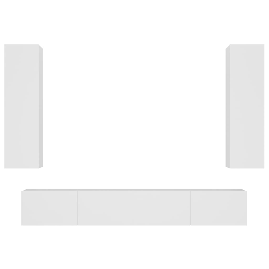 4-tlg. TV-Schrank-Set Weiß Holzwerkstoff