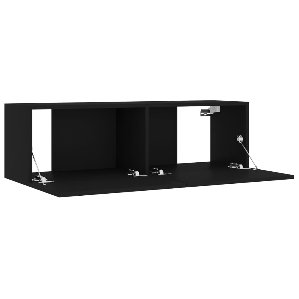 4-tlg. TV-Schrank-Set Schwarz Holzwerkstoff