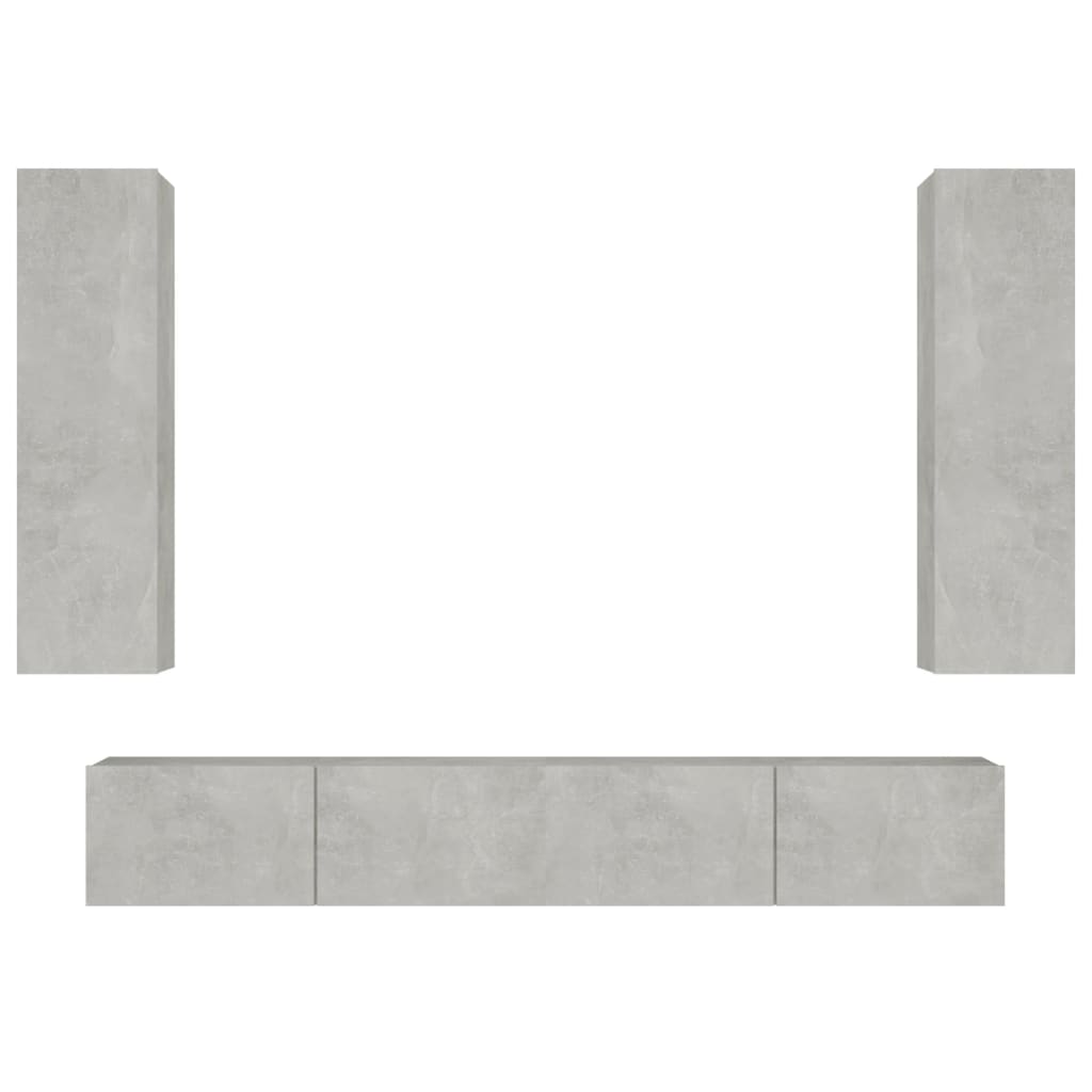 4-tlg. TV-Schrank-Set Betongrau Holzwerkstoff