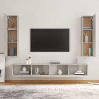 Thumbnail for 4-tlg. TV-Schrank-Set Betongrau Holzwerkstoff