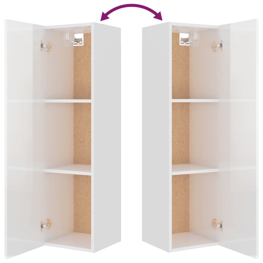 4-tlg. TV-Schrank-Set Hochglanz-Weiß Holzwerkstoff