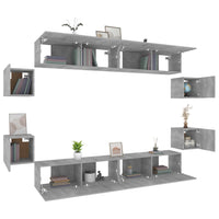 Thumbnail for 8-tlg. TV-Schrank-Set Grau Sonoma Holzwerkstoff