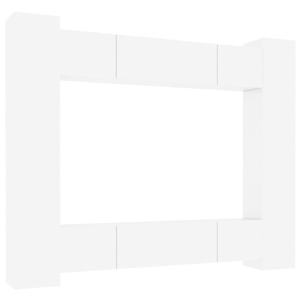 8-tlg. TV-Schrank-Set Hochglanz-Weiß Holzwerkstoff