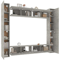 Thumbnail for 8-tlg. TV-Schrank-Set Betongrau Holzwerkstoff