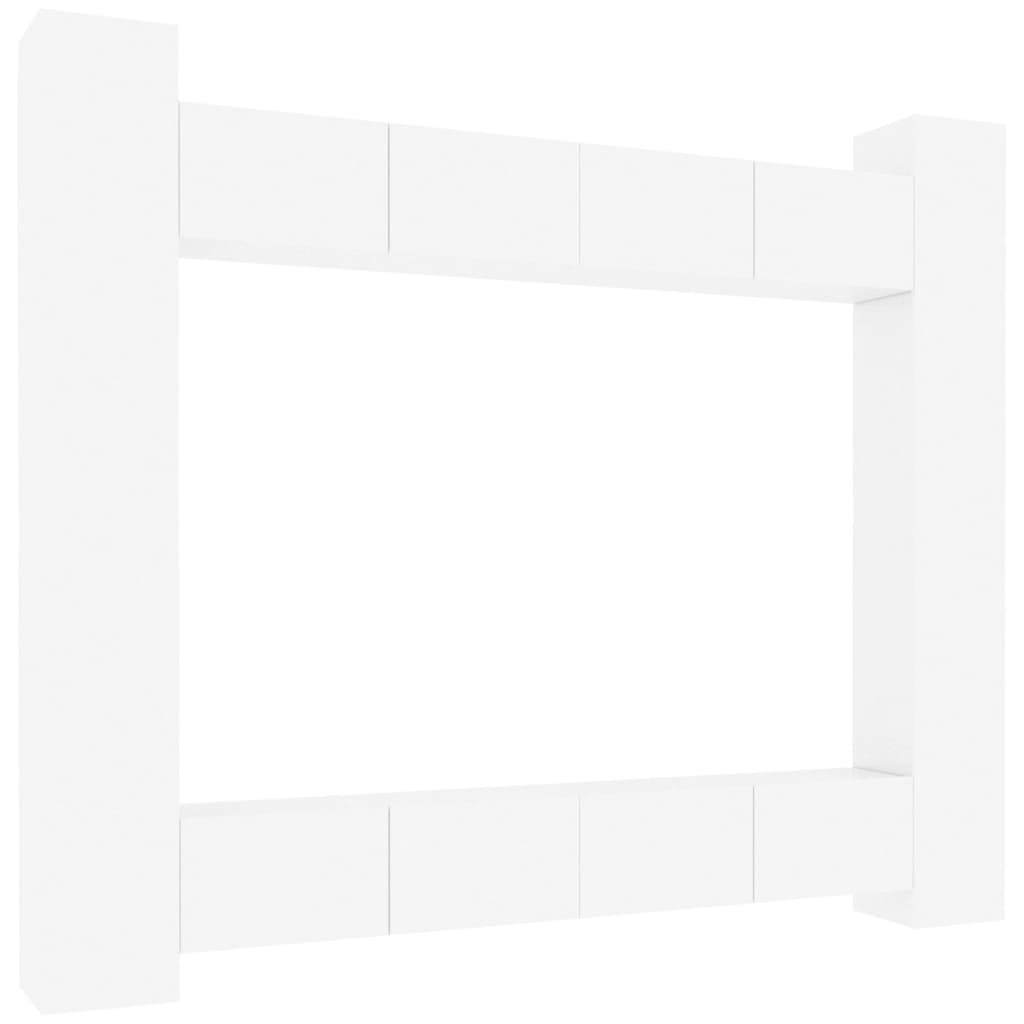 8-tlg. TV-Schrank-Set Hochglanz-Weiß Holzwerkstoff
