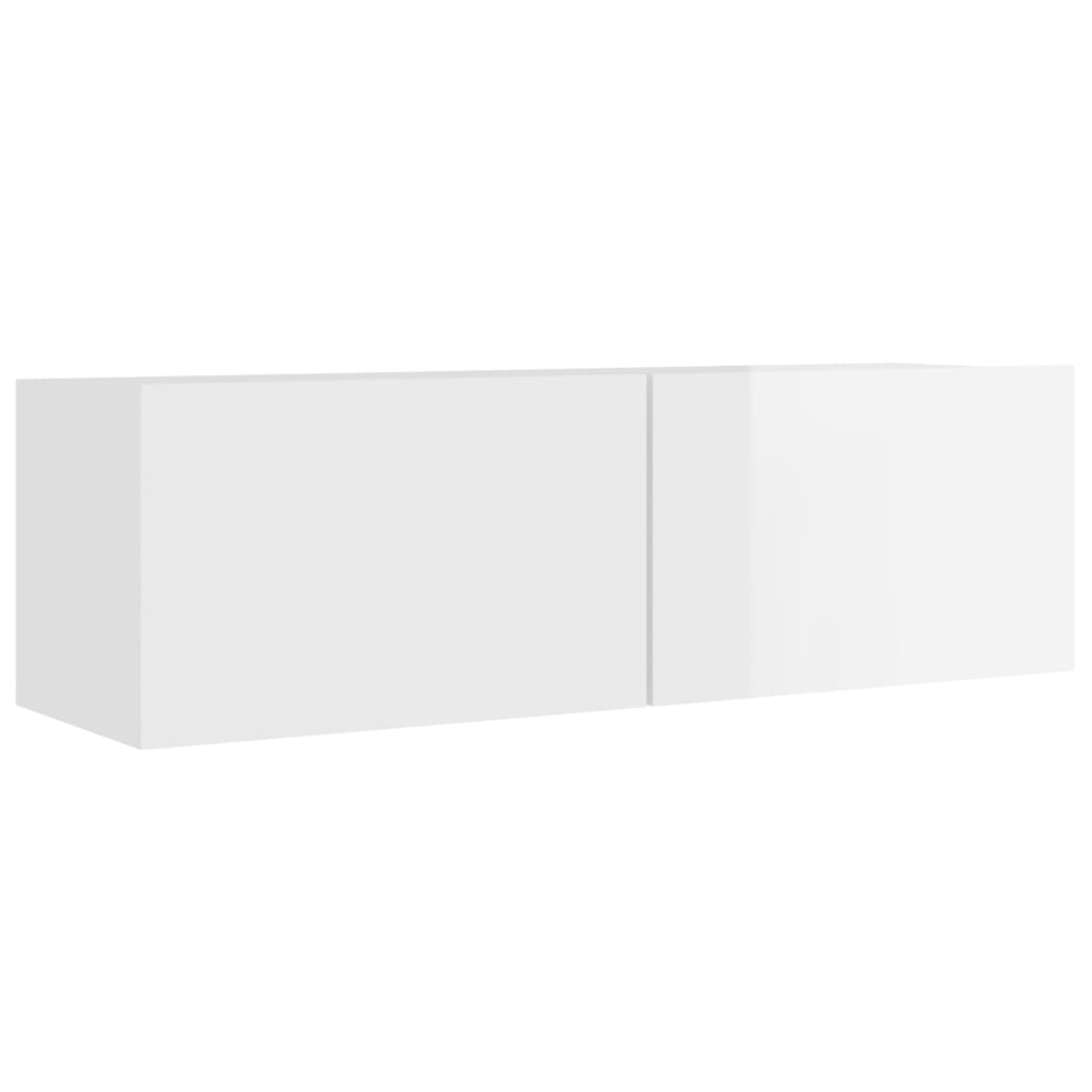 8-tlg. TV-Schrank-Set Hochglanz-Weiß Holzwerkstoff