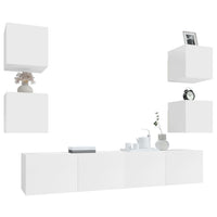 Thumbnail for 6-tlg. TV-Schrank-Set Hochglanz-Weiß Holzwerkstoff