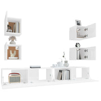 Thumbnail for 6-tlg. TV-Schrank-Set Hochglanz-Weiß Holzwerkstoff