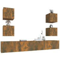 Thumbnail for 6-tlg. TV-Schrank-Set Räuchereiche Holzwerkstoff