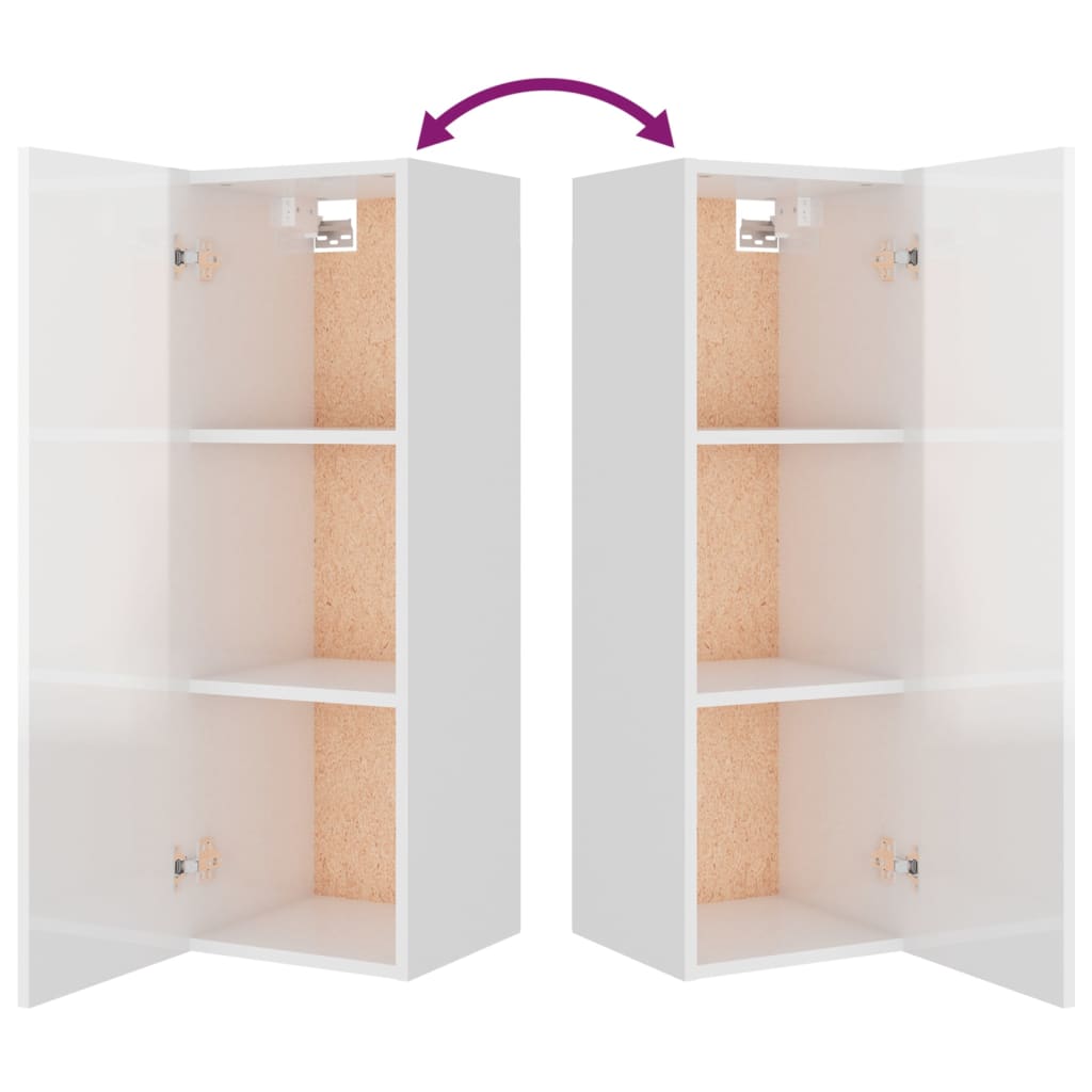 8-tlg. TV-Schrank-Set Hochglanz-Weiß Holzwerkstoff