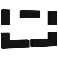 Thumbnail for 7-tlg. TV-Schrank-Set Schwarz Holzwerkstoff