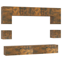 Thumbnail for 8-tlg. TV-Schrank-Set Räuchereiche Holzwerkstoff