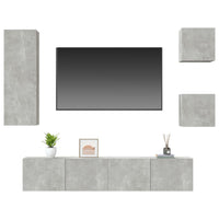 Thumbnail for 5-tlg. TV-Schrank-Set Betongrau Holzwerkstoff
