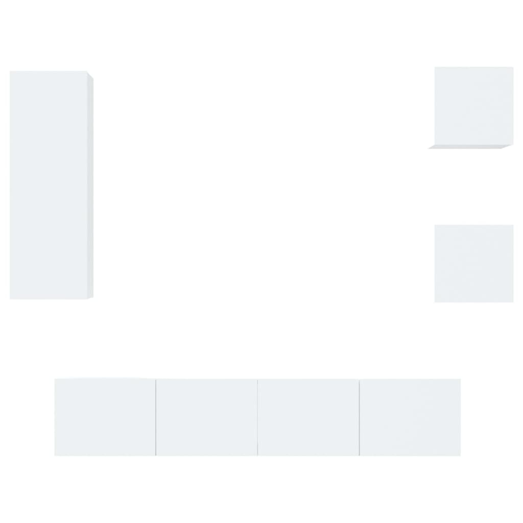 5-tlg. TV-Schrank-Set Hochglanz-Weiß Holzwerkstoff