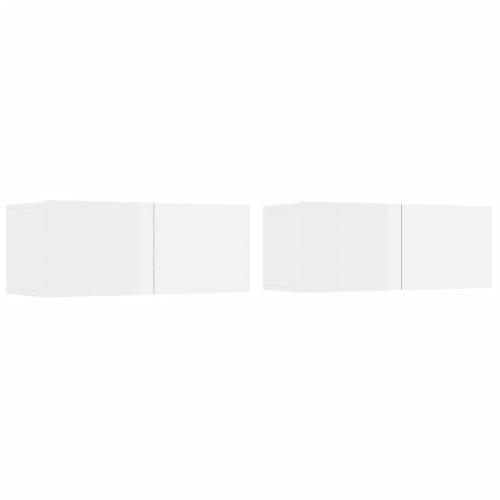 6-tlg. TV-Schrank-Set Hochglanz-Weiß Holzwerkstoff