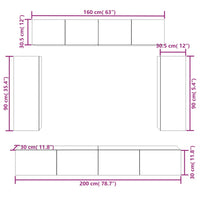 Thumbnail for 6-tlg. TV-Schrank-Set Räuchereiche Holzwerkstoff