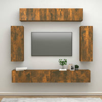 Thumbnail for 6-tlg. TV-Schrank-Set Räuchereiche Holzwerkstoff