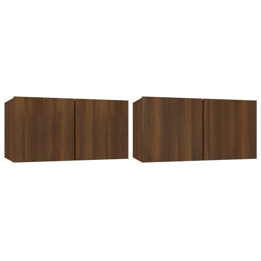 4-tlg. TV-Schrank-Set Braun Eichen-Optik Holzwerkstoff