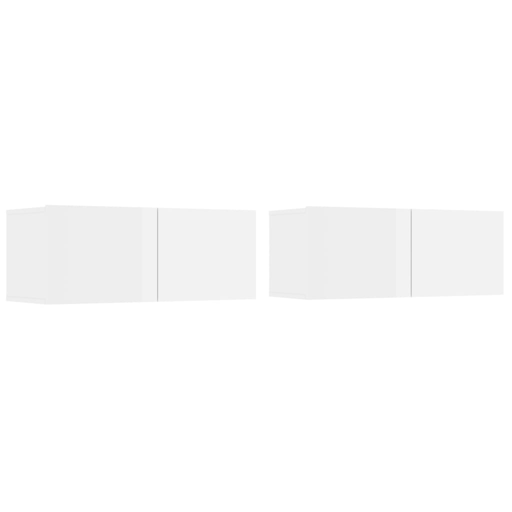 4-tlg. TV-Schrank-Set Hochglanz-Weiß Holzwerkstoff