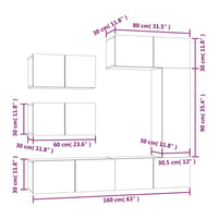 Thumbnail for 6-tlg. TV-Schrank-Set Hochglanz-Weiß Holzwerkstoff
