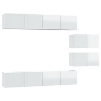 Thumbnail for 6-tlg. TV-Schrank-Set Hochglanz-Weiß Holzwerkstoff
