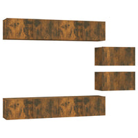 Thumbnail for 6-tlg. TV-Schrank-Set Räuchereiche Holzwerkstoff