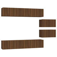 Thumbnail for 6-tlg. TV-Schrank-Set Braun Eichen-Optik Holzwerkstoff