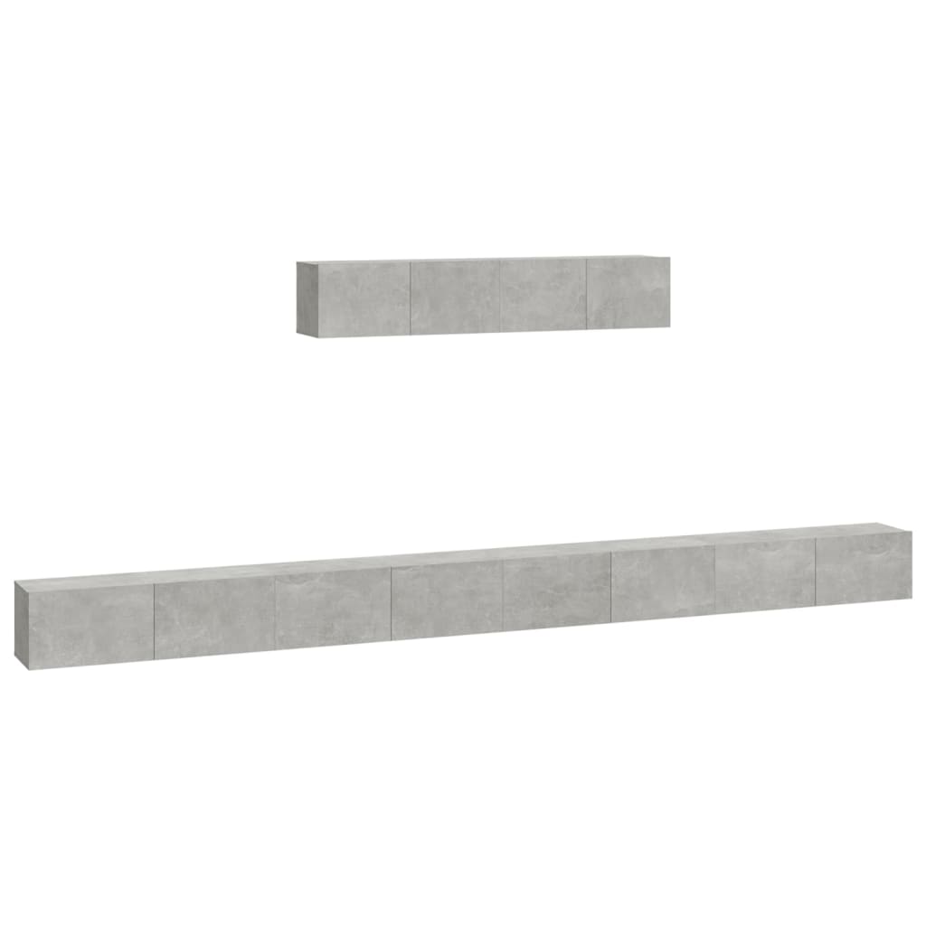 6-tlg. TV-Schrank-Set Betongrau Holzwerkstoff