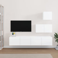 Thumbnail for 4-tlg. TV-Schrank-Set Hochglanz-Weiß Holzwerkstoff