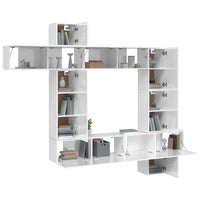 Thumbnail for 9-tlg. TV-Schrank-Set Hochglanz-Weiß Holzwerkstoff