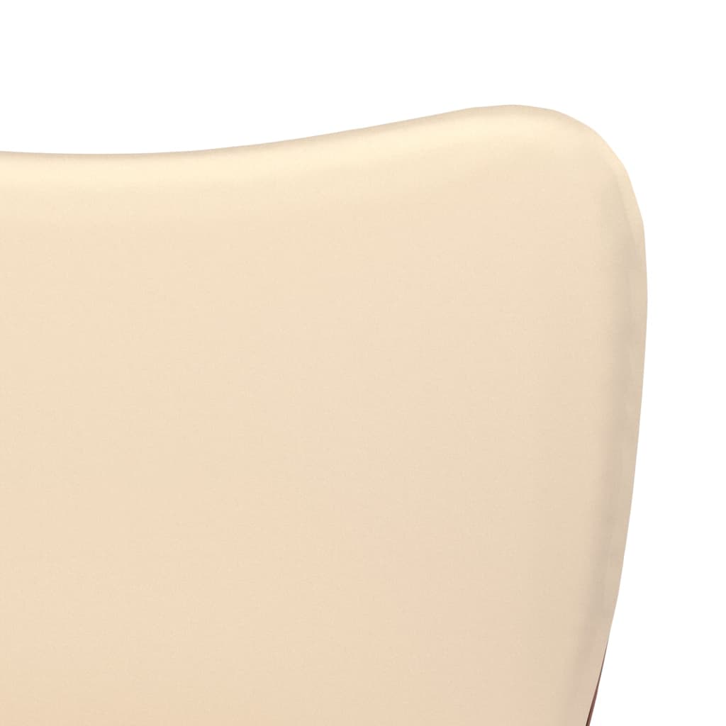 Esszimmerstühle 2 Stk. Creme Stoff und Kunstleder