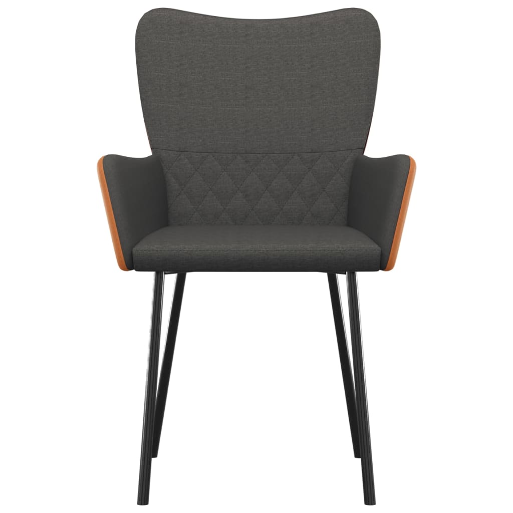 Esszimmerstühle 2 Stk. Dunkelgrau Stoff und Kunstleder