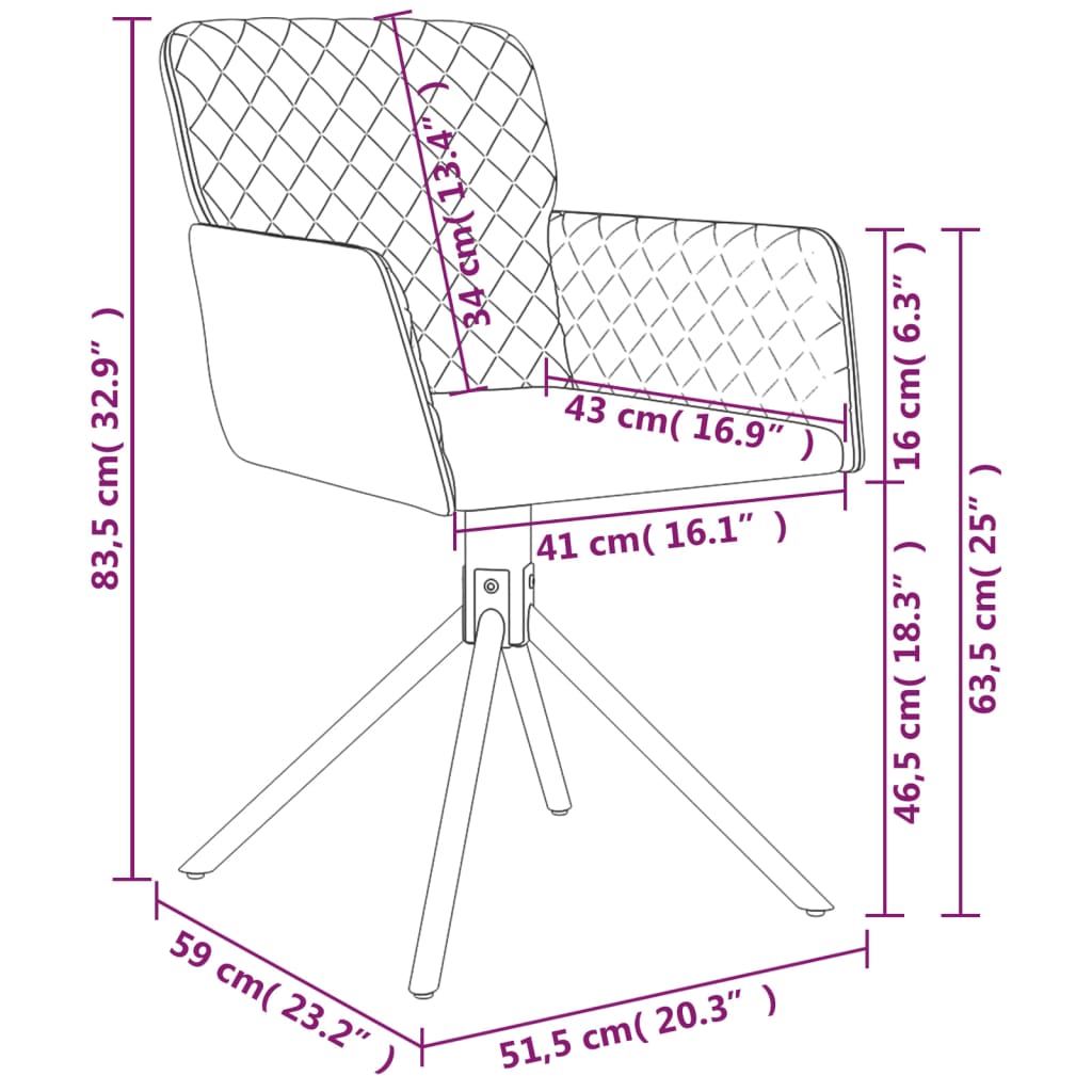 Esszimmerstühle 2 Stk. Drehbar Rosa Samt