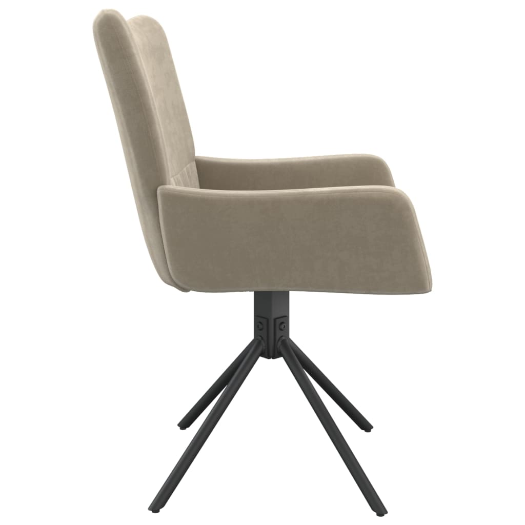 Esszimmerstühle 2 Stk. Drehbar Hellgrau Samt